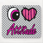 Emo Eye Heart I Love Attitude Mousepads