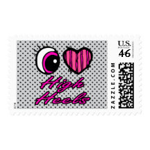 Emo Eye Heart I Love High Heels Stamp