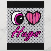 Emo Eye Heart I Love Hugs Custom Flyer