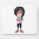 Emo Girl in Sunglasses Mousepad