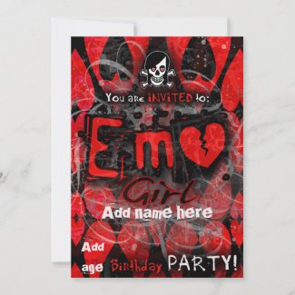 Emo Girl Party Invite zazzle_invitation