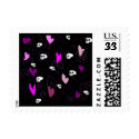 EMO Goth Skull Hearts stamp