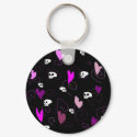 EMo & Goth Skulls and Hearts keychain