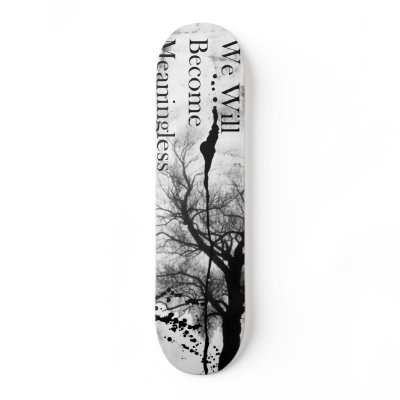 Emo Gothic Skateboard Black and White by 88moonunit