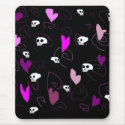 EMO Gothic Skulls & Hearts mousepad
