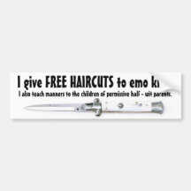 Emo haircuts bumper sticker