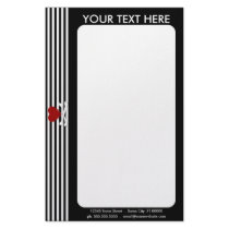 emo heart and crossbones stationery