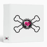 emo heart bottlecap crossbones design vinyl binders