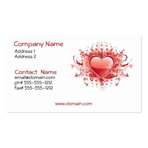 Emo Heart Business Card (front side)