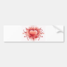 Emo Heart Design Bumper Stickers