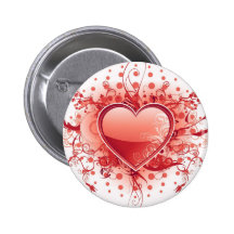 Emo Heart Design Button