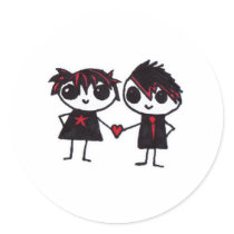 Emo in love stickers