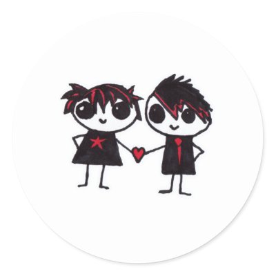 Emo in love sticker by miserablemisty Emo couple in love