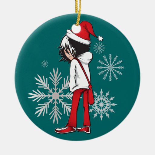 Emo Kid Christmas Ornament Zazzle