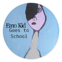 Emo Kid Goes to School 6 Large Stickers by NCDbyChelsea Emo Kid Goes to School 6 Large Stickers