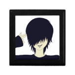 Emo kid with finger gun gift box