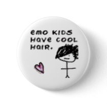 Emo kids have cool hair buttons