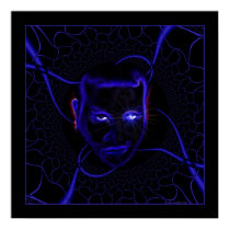 Emo Neon Blue posters