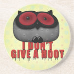 emo owl dont give a hoot drink coaster