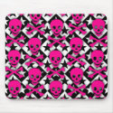 Emo Pink Skulls & Stars mousepads by Artamatik Emo Pink Skulls & Stars mousepads