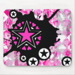 Emo Pink Star Graffiti mousepads