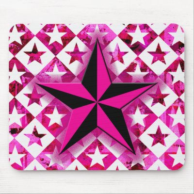 Emo Pink Star Mouse Pad by Artamatik
