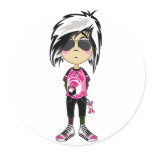 Emo Punk Girl in Shades Sticker