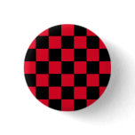 Emo Red &amp; Black Checkerboard Button