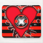 Emo Red &amp; Black Heart Mouse Mats