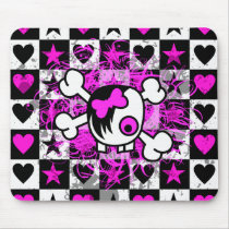 Emo Scene Cartoon Girl Skull mousepads by Artamatik Emo Scene Cartoon Girl Skull mousepads