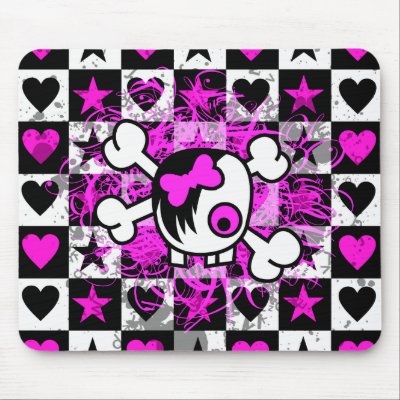 emo cartoon love. Emo Scene Cartoon Girl Skull