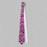 Emo Scene Pink Check Graffiti ties