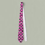 Emo Scene Pink Check Graffiti Neck Tie