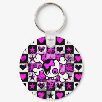 Emo Scene Skull Girl keychains by Artamatik Emo Scene Skull Girl keychains