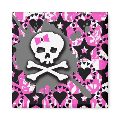 Emo Skull & Bones Magnet by Artamatik