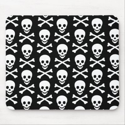 Emo Skull &amp; Bones Pattern Mouse Pads by Artamatik
