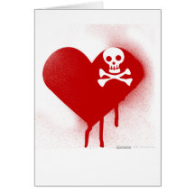 Emo Skull Heart Anti Valentines Day - Rock Grunge Greeting Cards