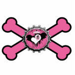 emo skull winged heart bottlecap pink crossbones photo cutout