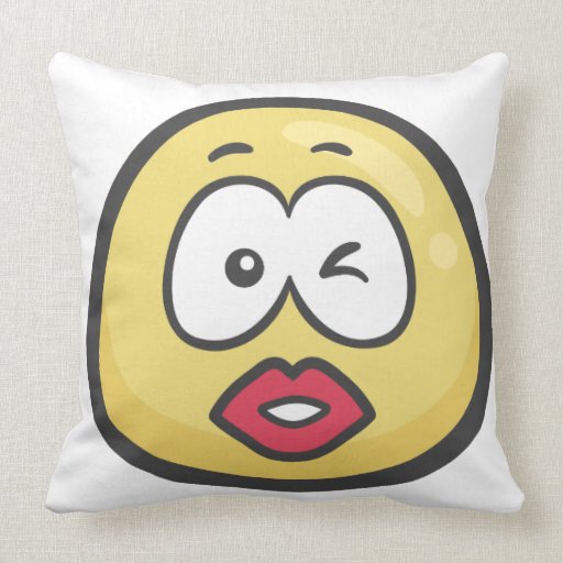 Emoji: Kissing Face Throw Pillow Zazzle