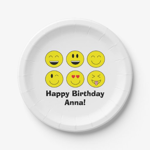 Emoji Personalized Paper Plates Zazzle