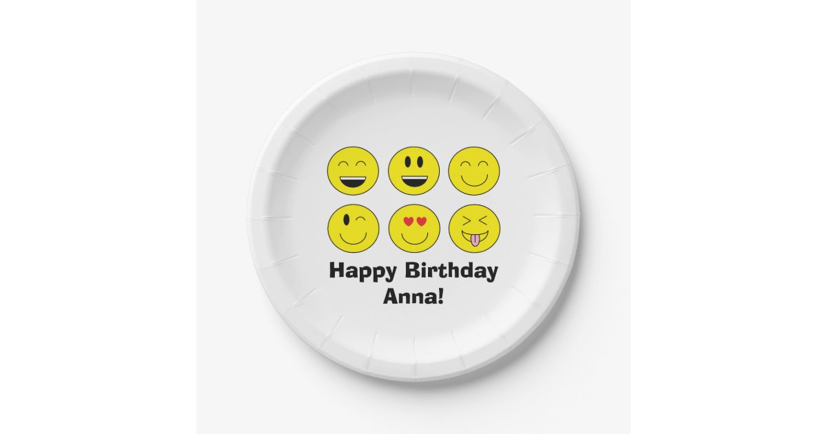 Emoji Personalized Paper Plates Zazzle