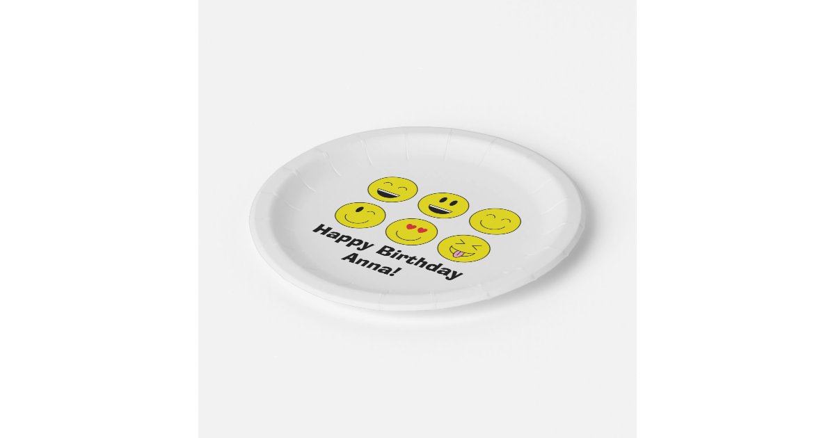 Emoji Personalized Paper Plates Zazzle