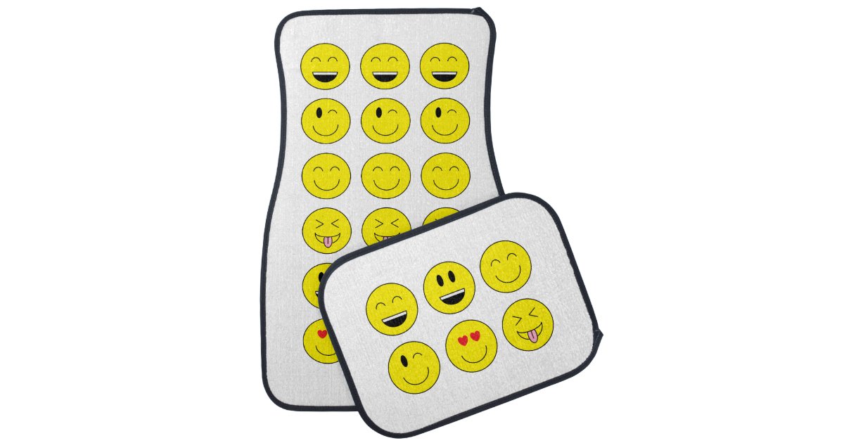 "Emojis" Car Mats Full Set Zazzle