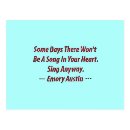 Emory Austin Inspirational, Motivational Quote. Postcard