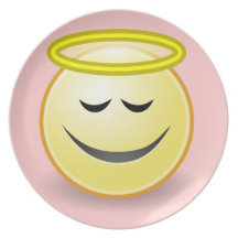 Emoticon Angel Dinner Plate