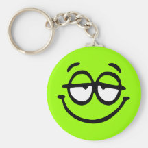 Emoticon Customizable Background Keychain