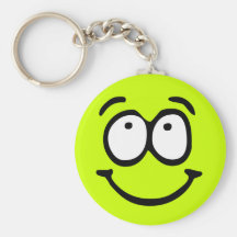 Emoticon Customizable Background Keychain