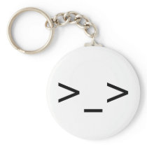 >_> Emoticon Keychain