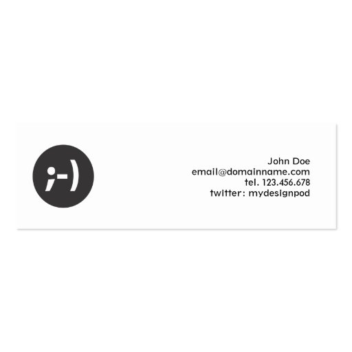 Emoticon Smiley Profile Business Card (front side)