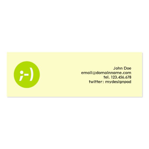 Emoticon Smiley Profile Business Card (back side)